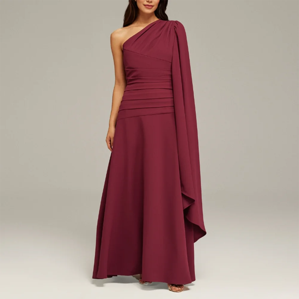 Customized A-Line Prom Dresses Ankle-length One-Shoulder Full Sleeve Evening Gown Simple Fashion Pleat Draped Casual Party Gown
Customized A-Line Prom Dresses Ankle-length One-Shoulder Full Sleeve Evening Gown Simple Fashion Pleat Draped Casual Party Gown