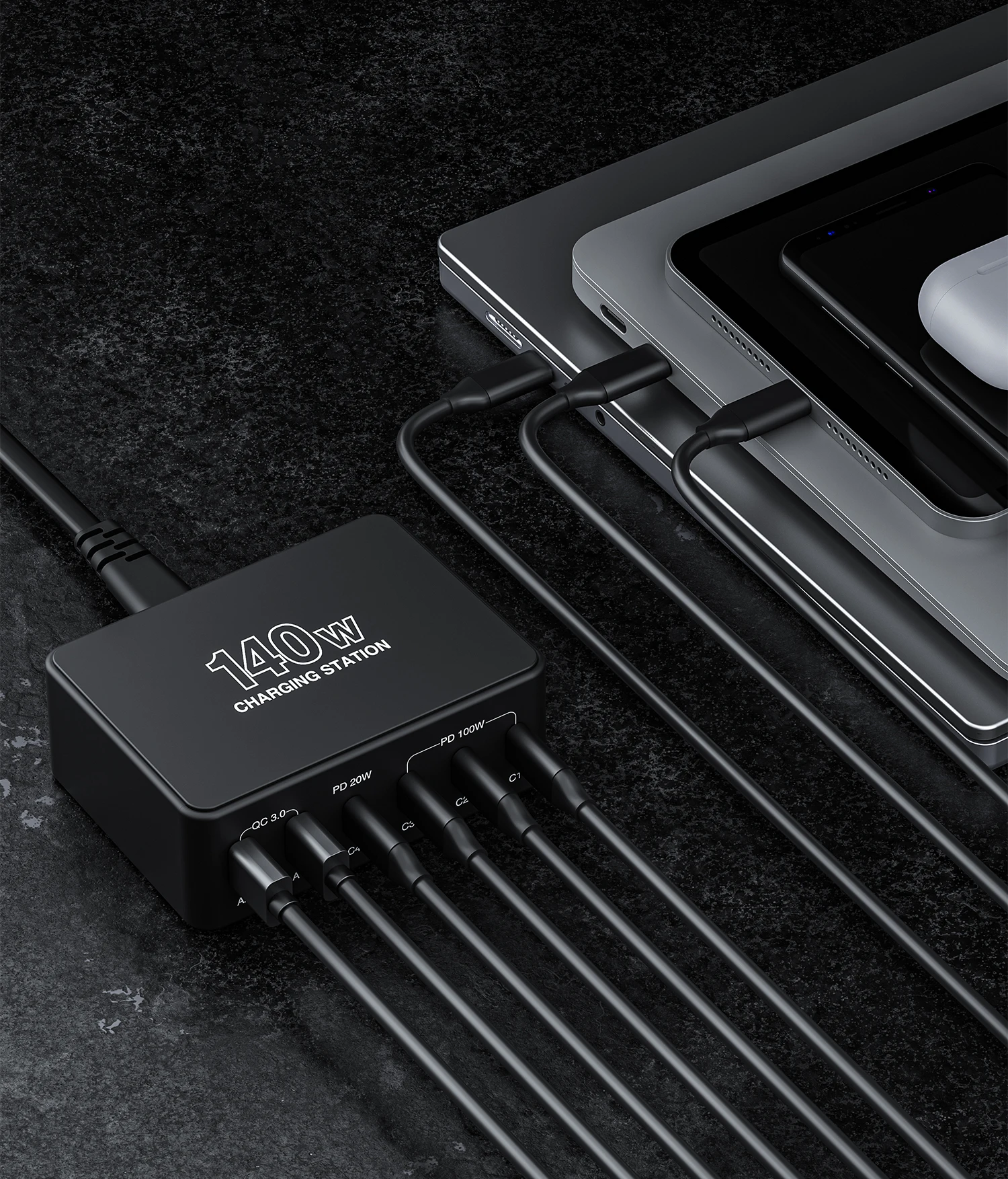 Зарядное устройство USB 140 Вт, 6-портовая настольная зарядная станция 4USB-C + 2 USB-A, многопортовый адаптер для быстрой зарядки PD для ноутбука и телефона
Зарядное устройство USB 140 Вт, 6-портовая настольная зарядная станция 4USB-C + 2 USB-A, многопортовый адаптер для быстрой зарядки PD для ноутбука и телефона