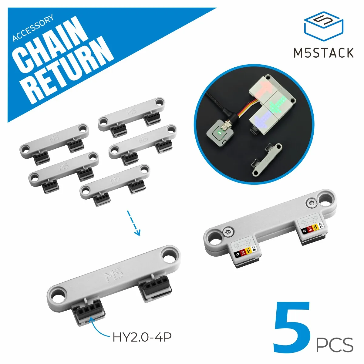 M5Stack Official Chain Return Connector Series Unit Puzzle Side Link for Smart Home Automation
M5Stack Official Chain Return Connector Series Unit Puzzle Side Link for Smart Home Automation