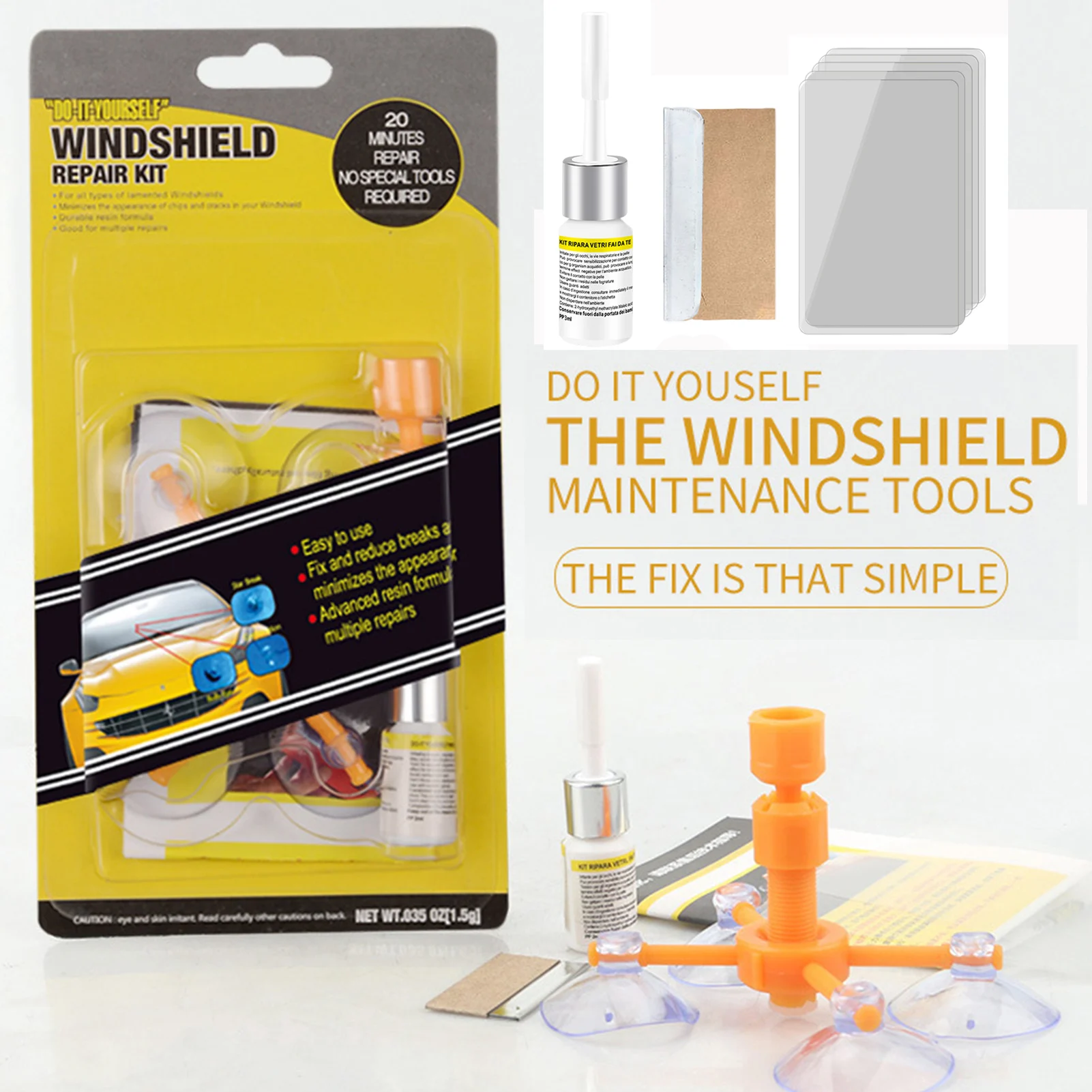 Car Windshield Cracked Repair Kit Auto Glass Repair Kit Windshield DIY Repair Tools Glass Impact Scratch Resin Repair Agent
Car Windshield Cracked Repair Kit Auto Glass Repair Kit Windshield DIY Repair Tools Glass Impact Scratch Resin Repair Agent