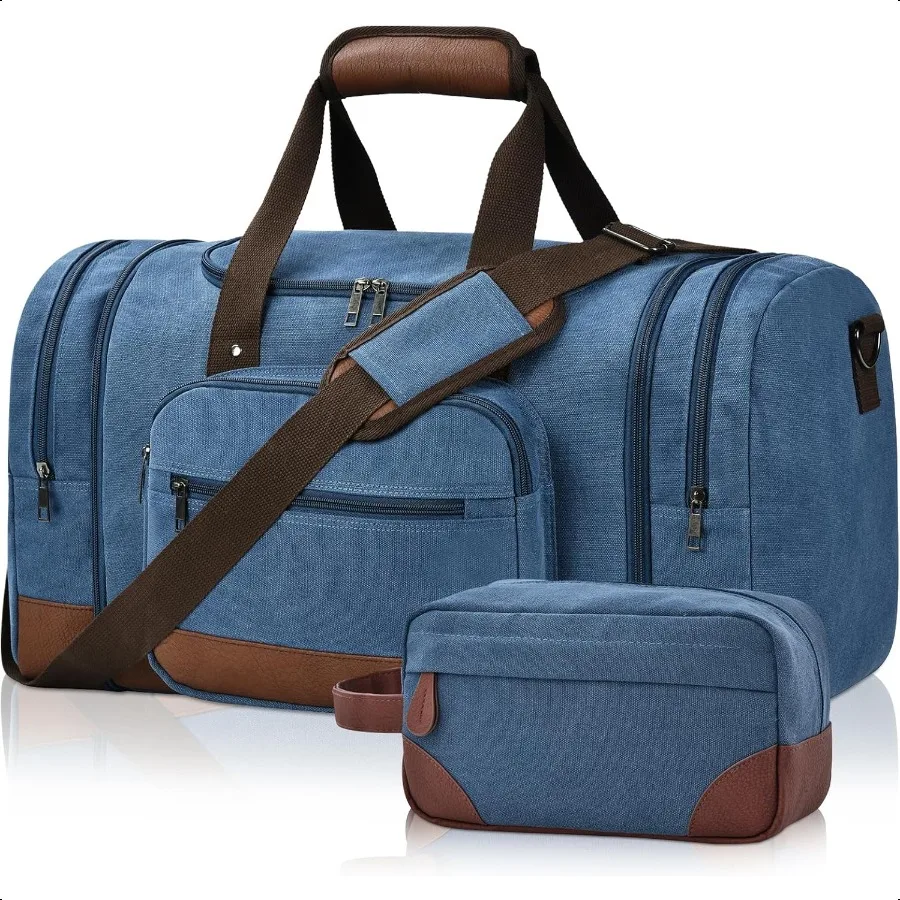 Duffle Bag for Travel 50L Canvas Travel Duffel Bags Overnight Weekend Gym Carry On Lage Bag for Men Womenn Blue+Toiletry Bag
Duffle Bag for Travel 50L Canvas Travel Duffel Bags Overnight Weekend Gym Carry On Lage Bag for Men Womenn Blue+Toiletry Bag