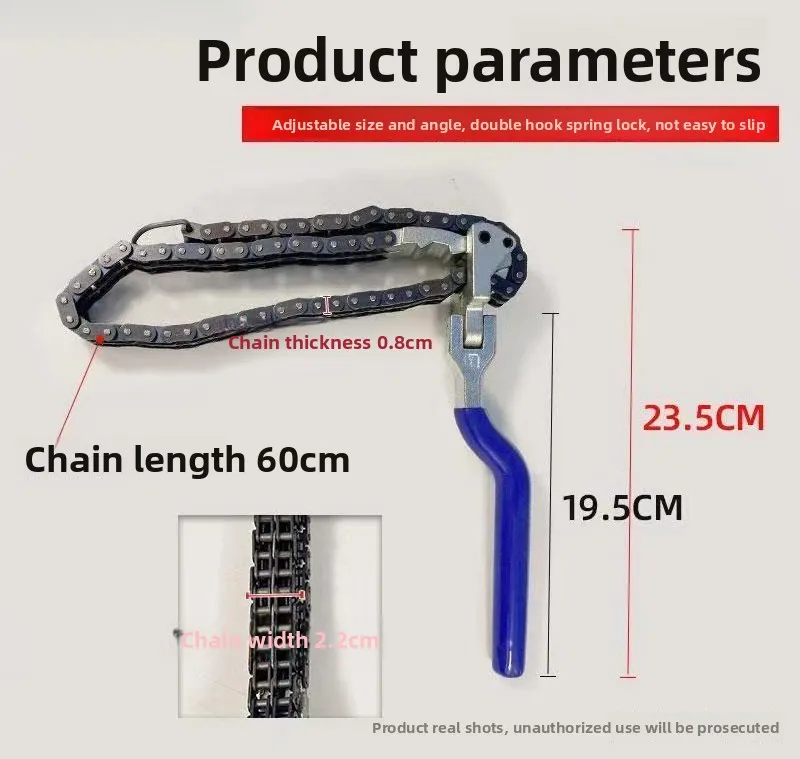 New Reinforced Double Chain Removal Tool Non-slip Adjustable Oil Filter Wrench
New Reinforced Double Chain Removal Tool Non-slip Adjustable Oil Filter Wrench