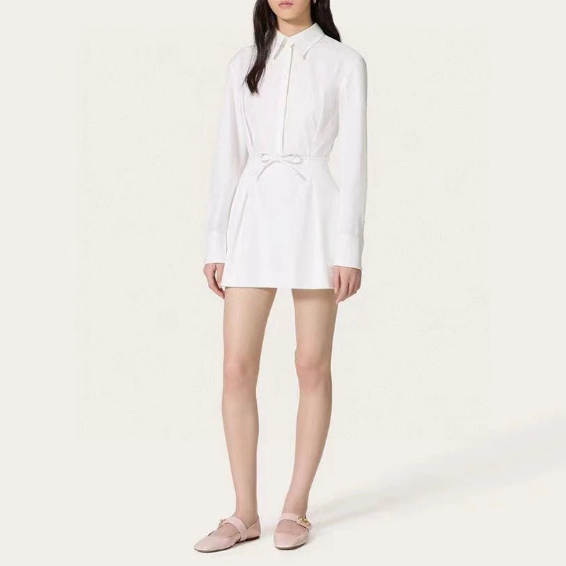 Women's Long Sleeve Lapel Shirt Style Dress, Tie Waist Midi Dress, High Quality Cotton, 2024,Autumn,New,y2k
Women's Long Sleeve Lapel Shirt Style Dress, Tie Waist Midi Dress, High Quality Cotton, 2024,Autumn,New,y2k