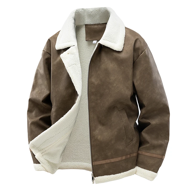 Fur Collar Faux Leather Clothes Oversized Fleece Winter Leather Jacket Brand Thick Warm Men Winter High Quality Leather Jacket
Fur Collar Faux Leather Clothes Oversized Fleece Winter Leather Jacket Brand Thick Warm Men Winter High Quality Leather Jacket