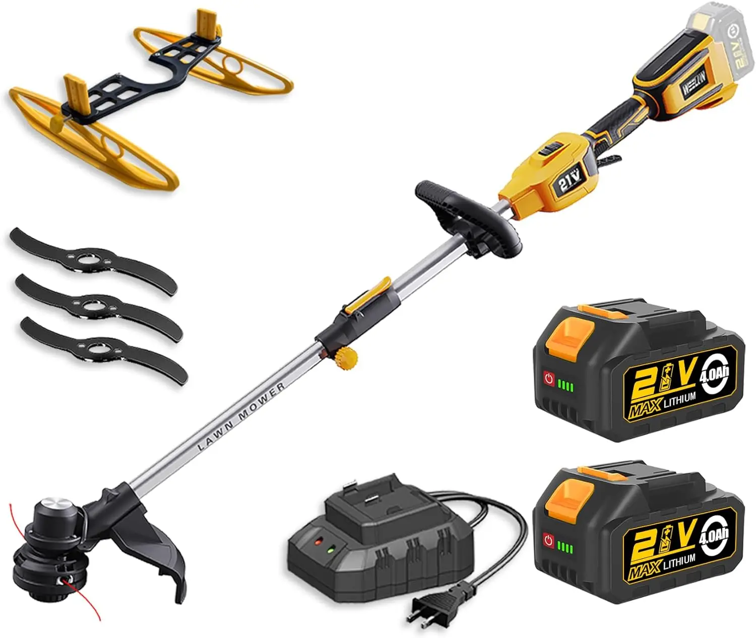 Weed Wacker Cordless & Edger, 21v 13" String Trimmer and Brush Cutter Electric Battery Powered 2 x 4.0Ah 1080W Brushless Weed Ea
Weed Wacker Cordless & Edger, 21v 13" String Trimmer and Brush Cutter Electric Battery Powered 2 x 4.0Ah 1080W Brushless Weed Ea