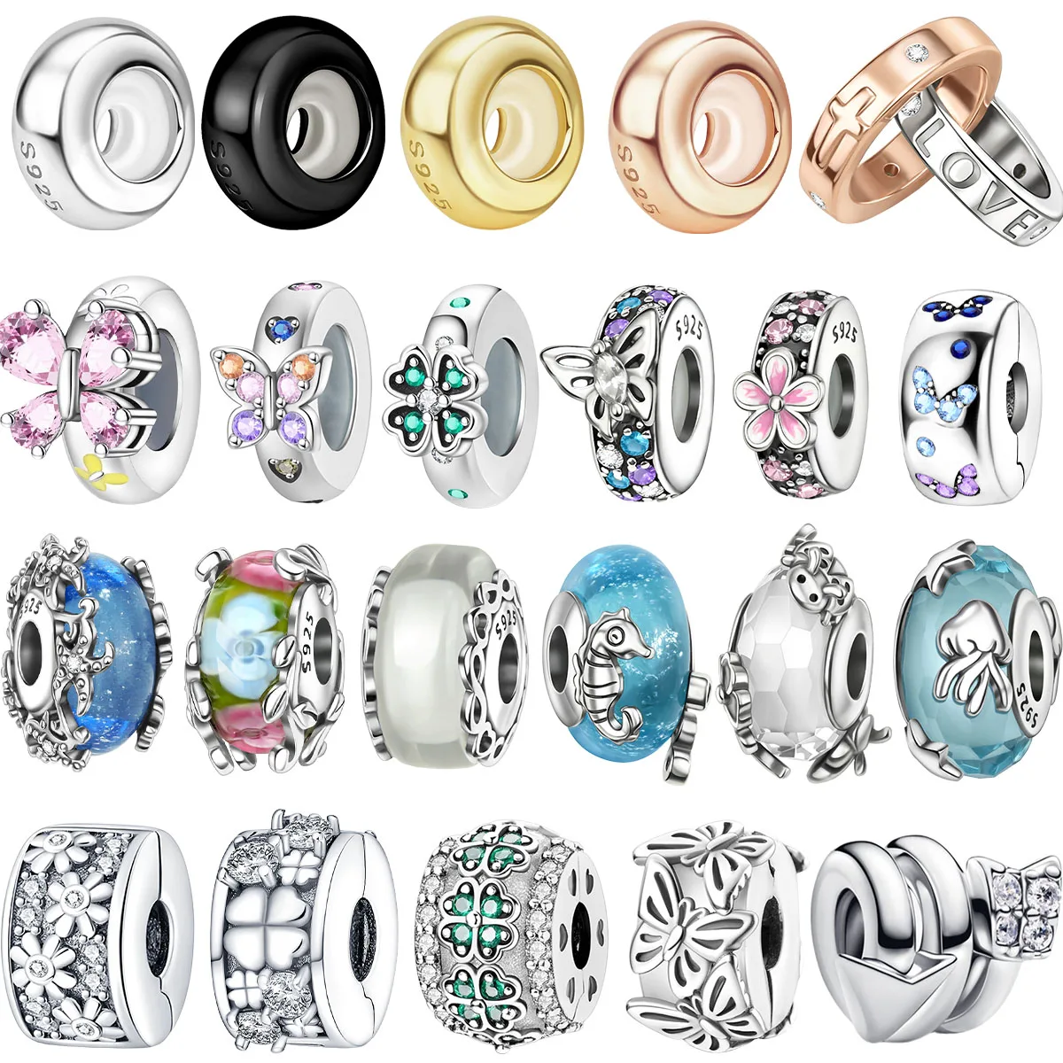 925 Sterling Silver Colorful Round Simple Silicone Spacer Fashions Beads Clip Charm for Original DIY Bracelet Fine Jewellery
925 Sterling Silver Colorful Round Simple Silicone Spacer Fashions Beads Clip Charm for Original DIY Bracelet Fine Jewellery