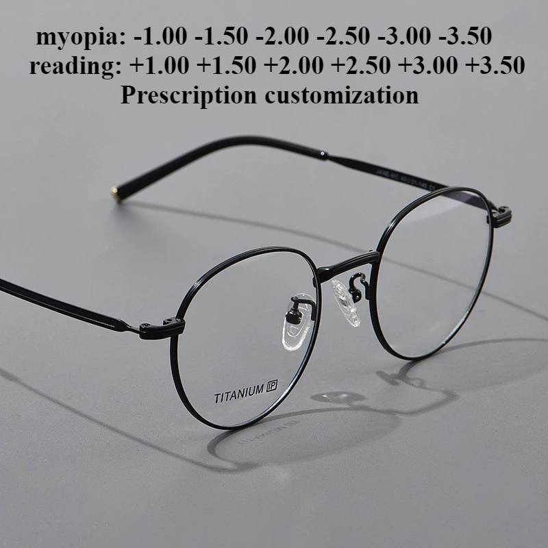 49-21 маленькая круглая оправа в стиле ретро, студенческие очки для близорукости, ультралегкие женские очки для чтения с блокировкой синего света из чистого титана
49-21 маленькая круглая оправа в стиле ретро, студенческие очки для близорукости, ультралегкие женские очки для чтения с блокировкой синего света из чистого титана