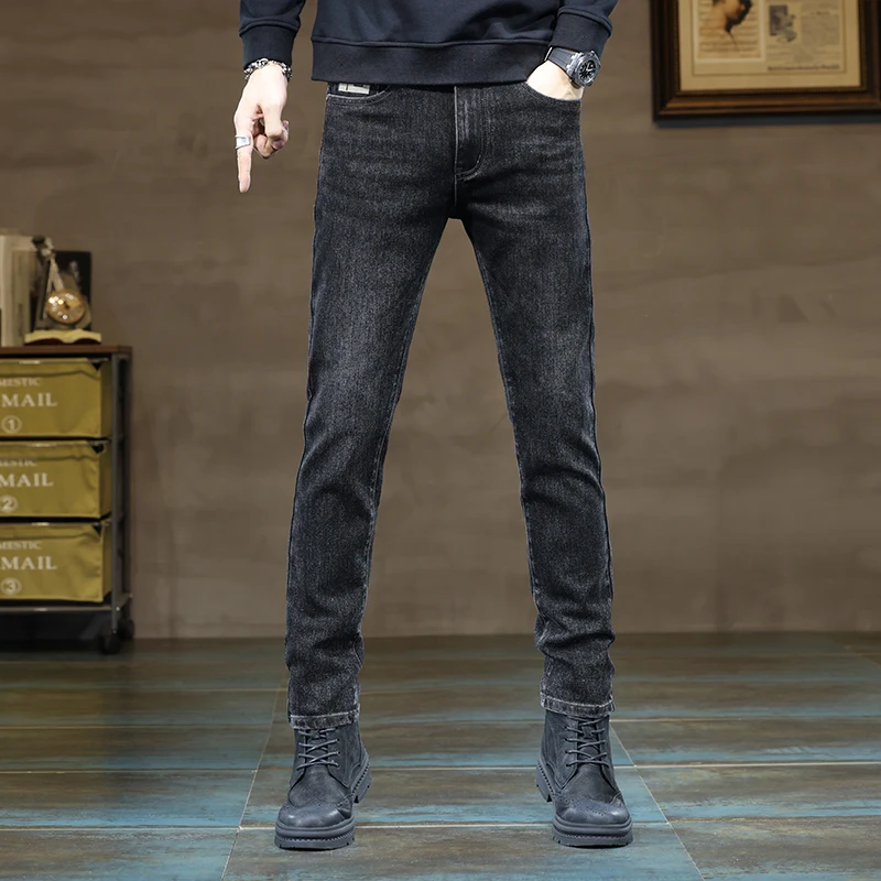 Spring and Autumn Black Grey Slimming Jeans for Men Slim Fit Elastic Feet Pants Versatile Men's Long Pants Streetwear Men
Spring and Autumn Black Grey Slimming Jeans for Men Slim Fit Elastic Feet Pants Versatile Men's Long Pants Streetwear Men
