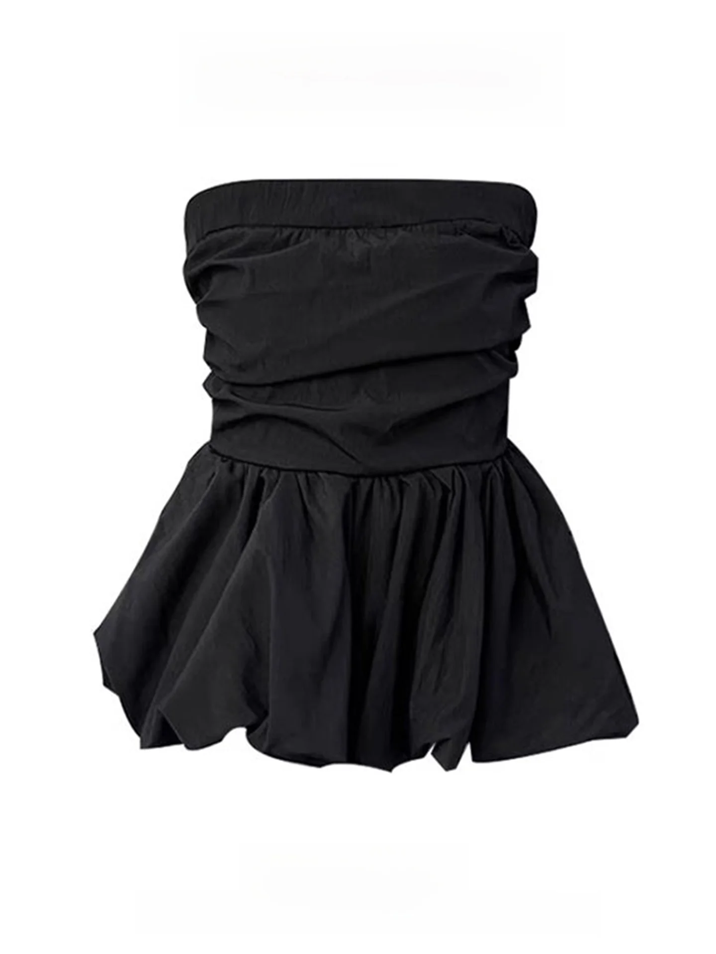 Sexy Black Pleated Flower Bud Tube Top Women's Spring Summer Design Patchwork Waist Cinching Sleeveless Vest for Young Girls
Sexy Black Pleated Flower Bud Tube Top Women's Spring Summer Design Patchwork Waist Cinching Sleeveless Vest for Young Girls