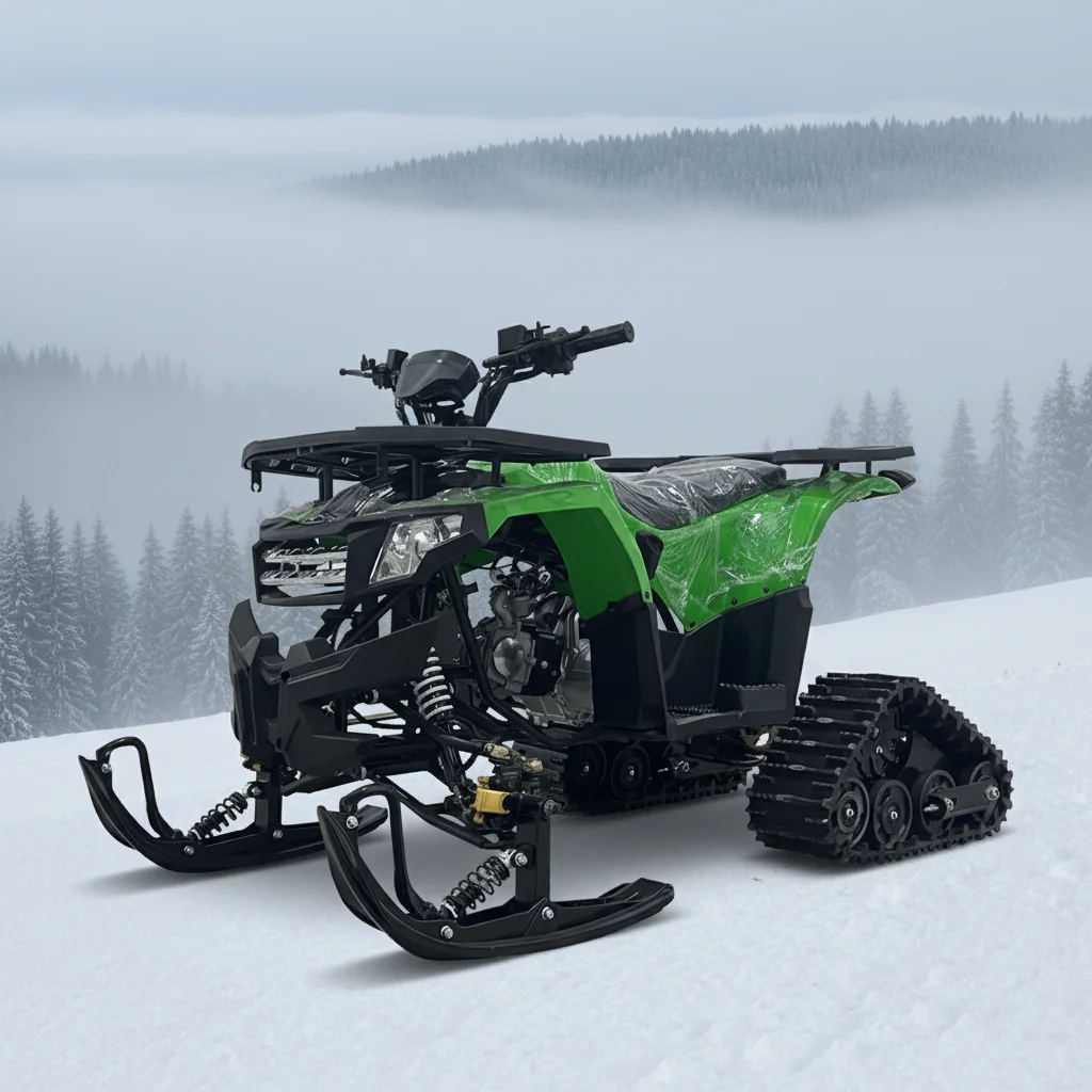 125cc All Terrain Gas line ATV Ski Cross Track Sled 4WD with Chain Drive Transmission 125cc Displacement Snowmobile
125cc All Terrain Gas line ATV Ski Cross Track Sled 4WD with Chain Drive Transmission 125cc Displacement Snowmobile