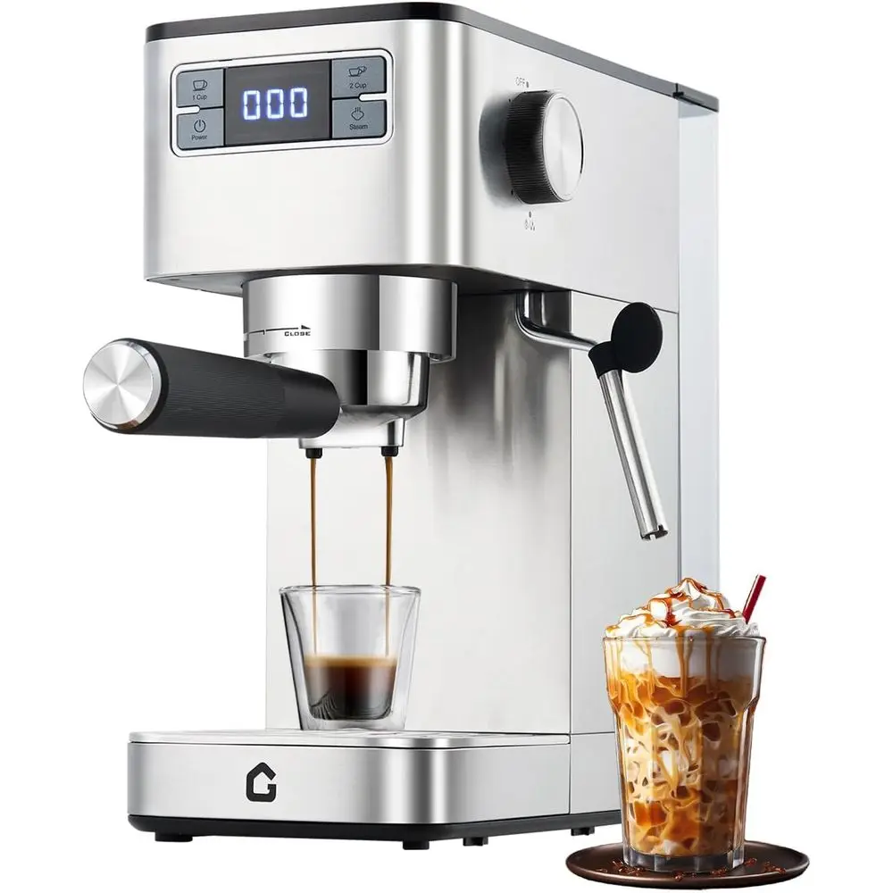 hine 20 Bar with Milk rother Steam Wand & Prure Gauge, Semi-Automatic puccino & Latte Maker or Home or Oice, 34oz Removable Wate
hine 20 Bar with Milk rother Steam Wand & Prure Gauge, Semi-Automatic puccino & Latte Maker or Home or Oice, 34oz Removable Wate