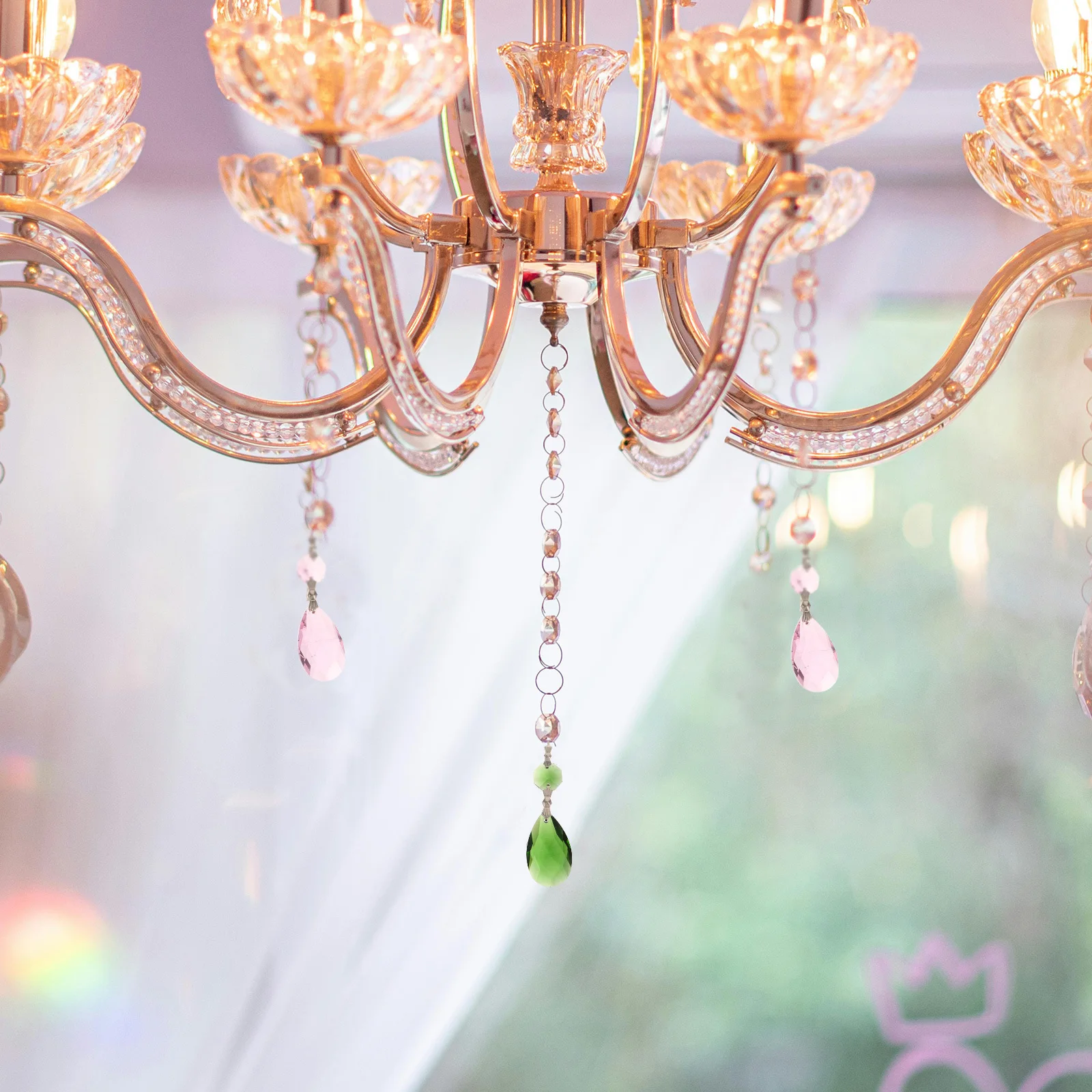 5Pcs Colorful Teardrop Chandelier Crystals Hanging Garland Decorations Window Prism Beads Ceiling Lamp Ornaments 
5Pcs Colorful Teardrop Chandelier Crystals Hanging Garland Decorations Window Prism Beads Ceiling Lamp Ornaments