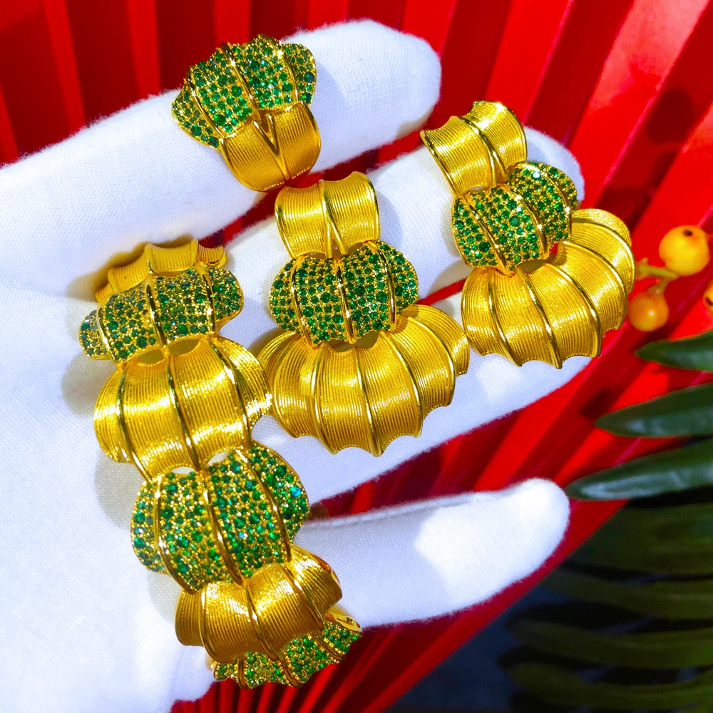 GODKI Romantic Rose Flower 3PCS Bracelet Ring Earring Set For Women Wedding Bridal Zircon African/Indian/Dubai Bridal Jewelry
GODKI Romantic Rose Flower 3PCS Bracelet Ring Earring Set For Women Wedding Bridal Zircon African/Indian/Dubai Bridal Jewelry