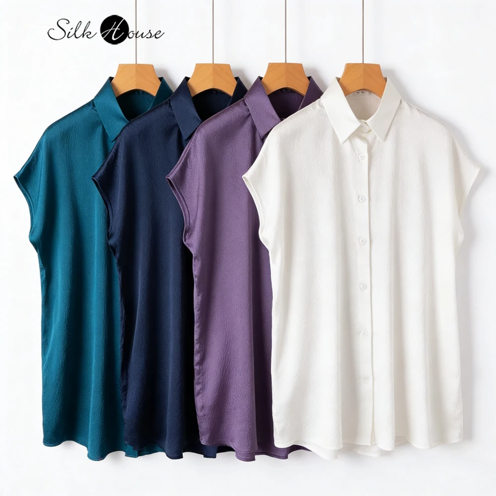 Light Luxury 20MM 100%Natural Mulberry Silk Pearl Satin Lapel Short Sleeved Single Breasted Versatile Solid Women's Casual Shirt
Light Luxury 20MM 100%Natural Mulberry Silk Pearl Satin Lapel Short Sleeved Single Breasted Versatile Solid Women's Casual Shirt