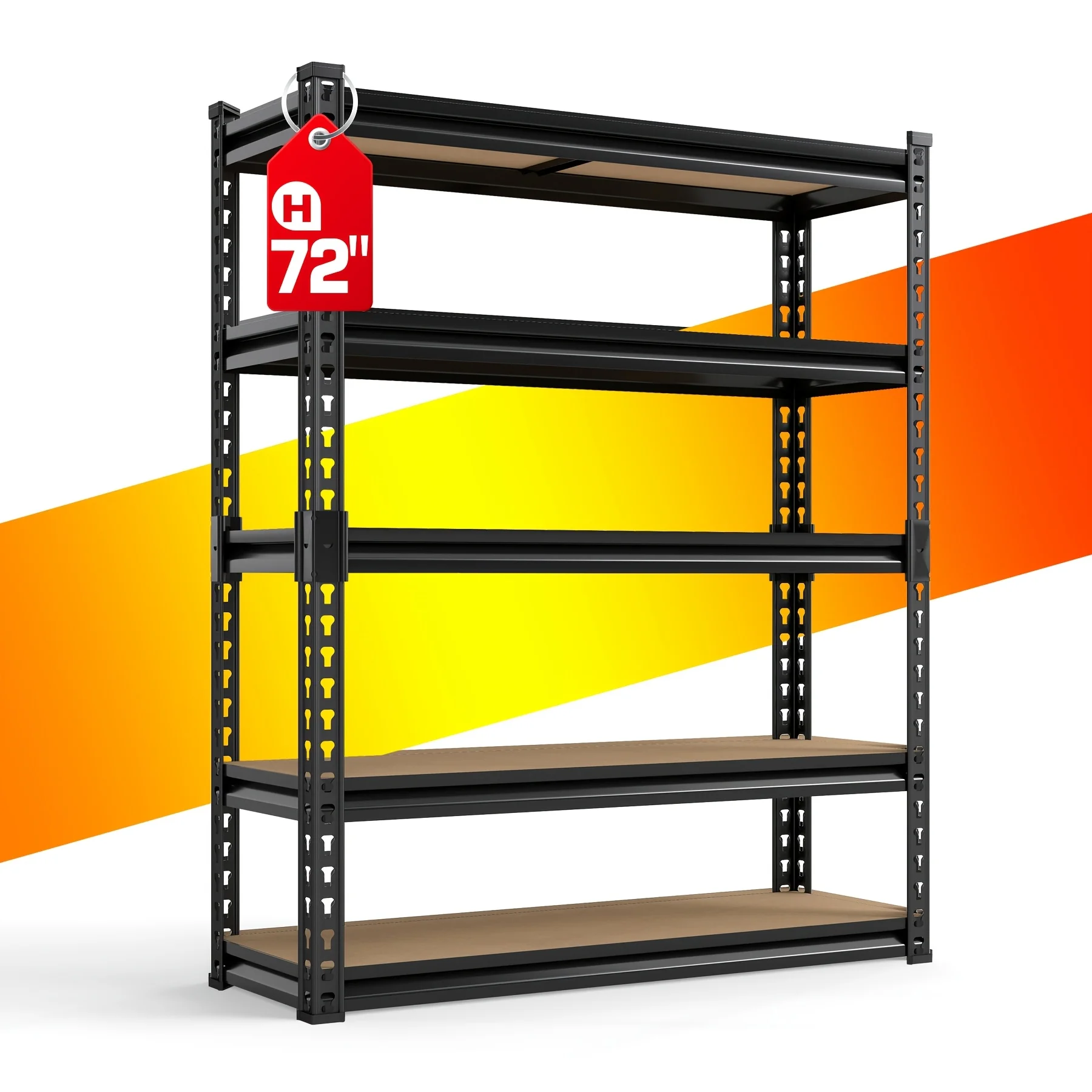 72" Heavy Duty Garage Rack with 5 Adjustable Metal Storage Shelves, Garage Heavy Duty Shelf Rack, 2000LBS Load, 72" Tall, 5 Adjustable Layers, Black Industrial Style, Utility Shelves
72" Heavy Duty Garage Rack with 5 Adjustable Metal Storage Shelves, Garage Heavy Duty Shelf Rack, 2000LBS Load, 72" Tall, 5 Adjustable Layers, Black Industrial Style, Utility Shelves