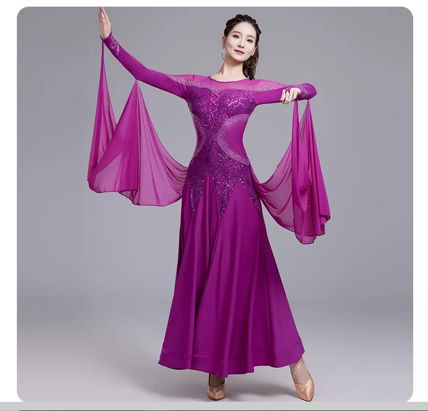 New Sparkle Ribbon Dress for International Standard Waltz Professional Competition Performance
New Sparkle Ribbon Dress for International Standard Waltz Professional Competition Performance