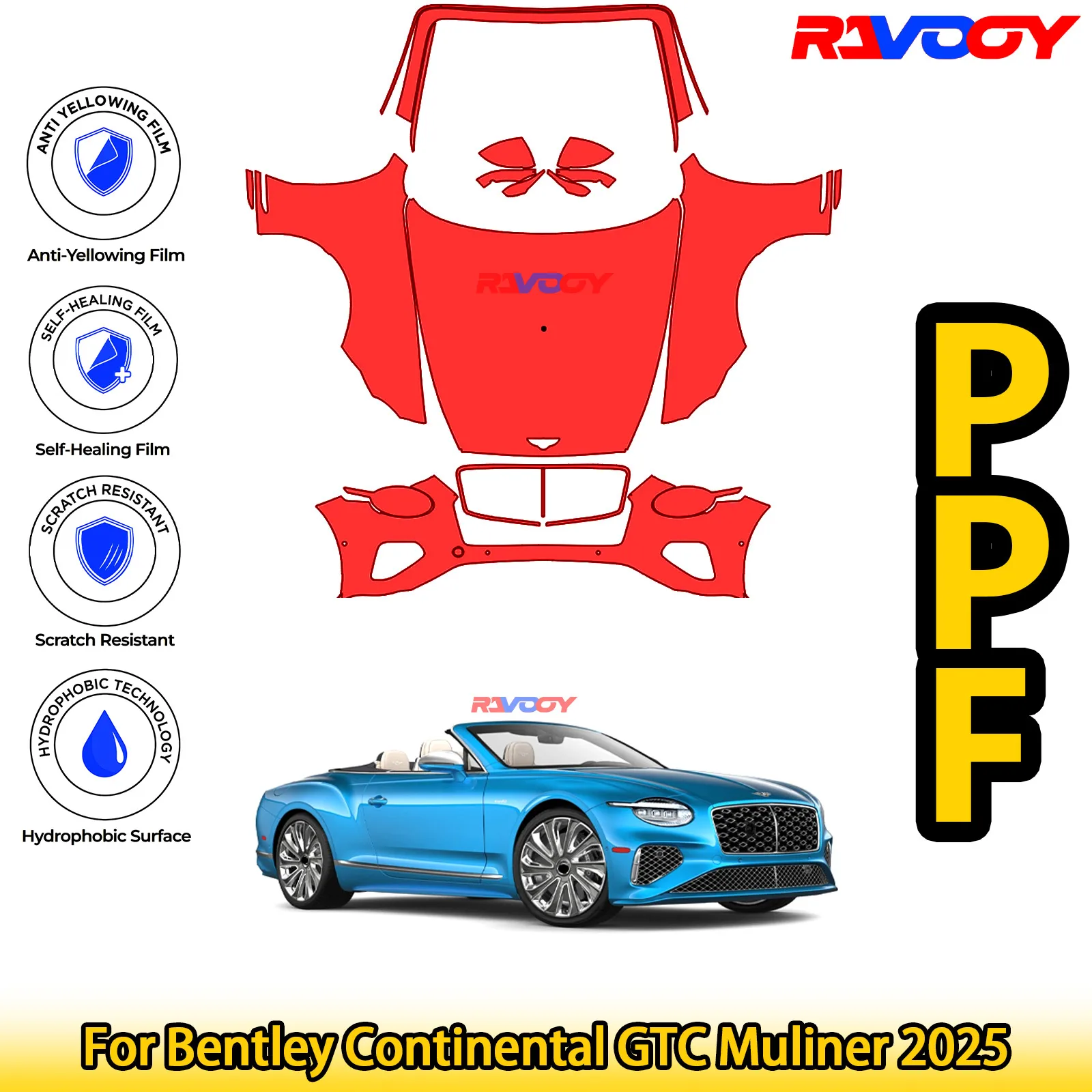 For Bentley Continental GTC Muliner 2025 Glossy Matte Black Precut front PPF Kit Paint Protection Film
For Bentley Continental GTC Muliner 2025 Glossy Matte Black Precut front PPF Kit Paint Protection Film