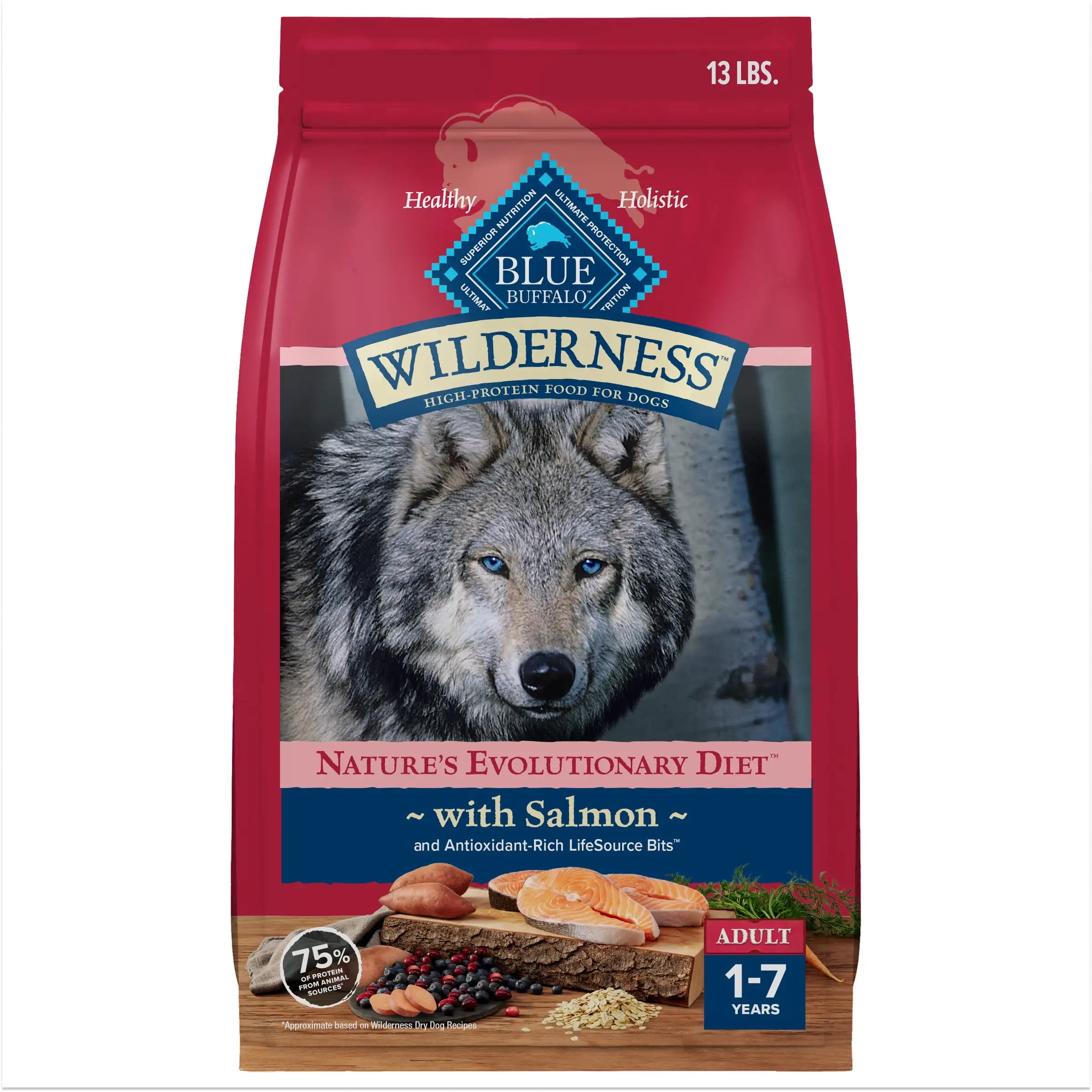 Сухой корм для взрослых собак Wilderness Natural с высоким содержанием протеина, рецепт лосося, 13 фунтов
Сухой корм для взрослых собак Wilderness Natural с высоким содержанием протеина, рецепт лосося, 13 фунтов