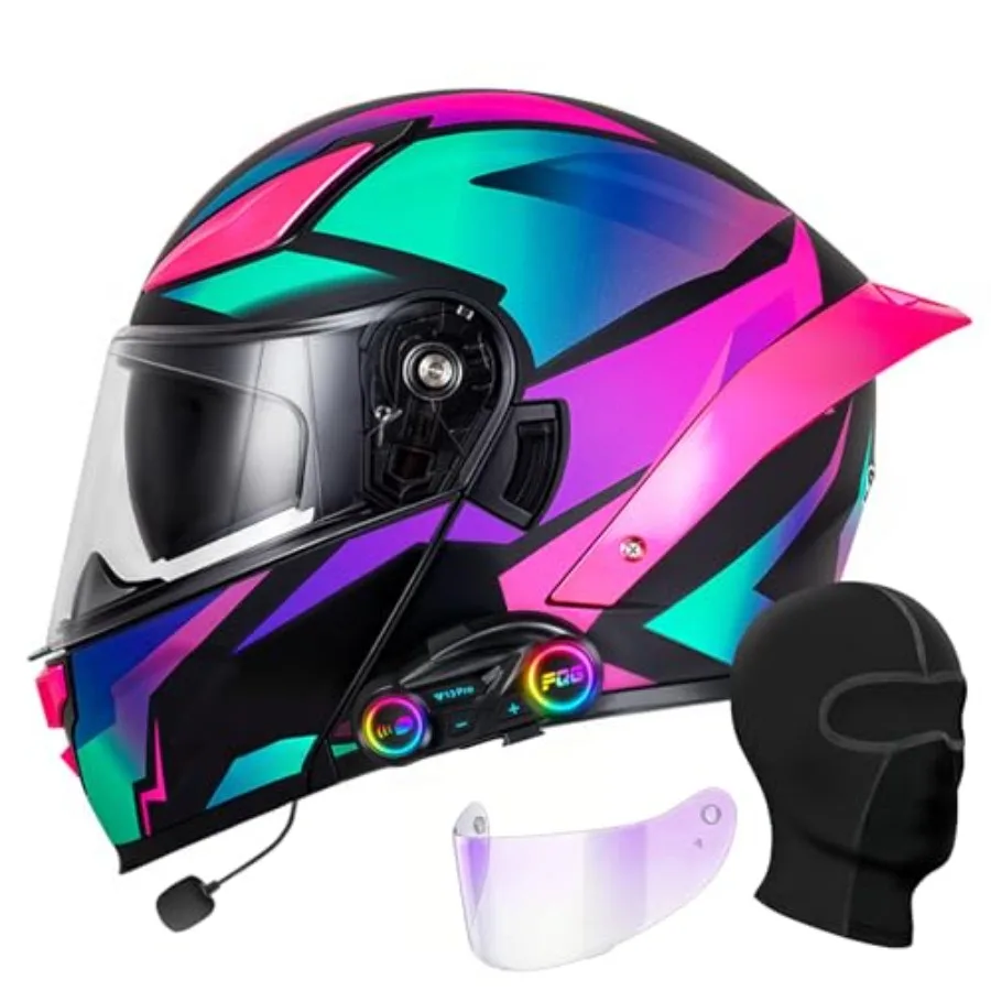 Motorcycle use, polycarbonate shell, matte black, DOT-approved dual visor with integrated Bluetooth intercom for full-face flip
Motorcycle use, polycarbonate shell, matte black, DOT-approved dual visor with integrated Bluetooth intercom for full-face flip