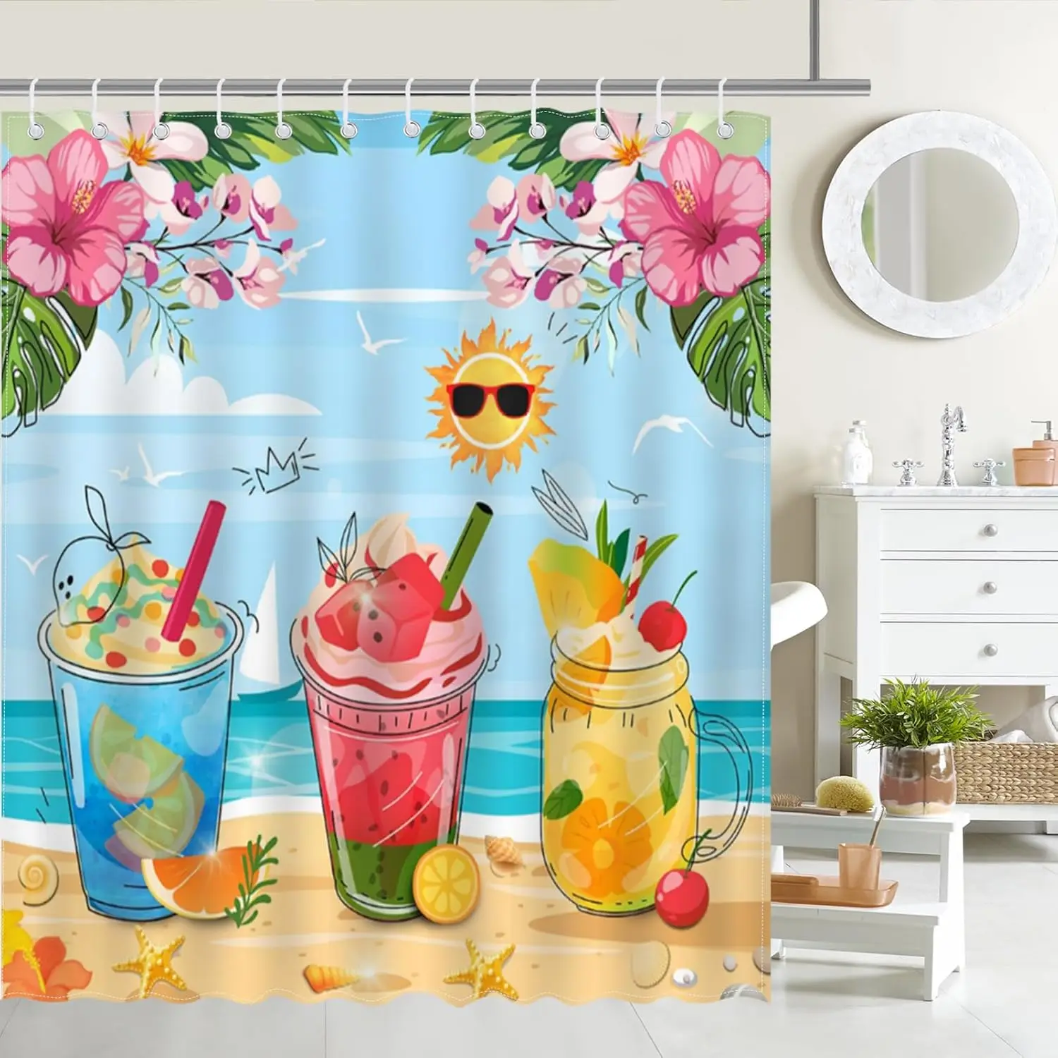 Summer Shower Curtain Colorful Summer Drink Fresh Beach Fruits Tropical Plants Hello Summer Shower Curtain Bathroom Bathtub
Summer Shower Curtain Colorful Summer Drink Fresh Beach Fruits Tropical Plants Hello Summer Shower Curtain Bathroom Bathtub