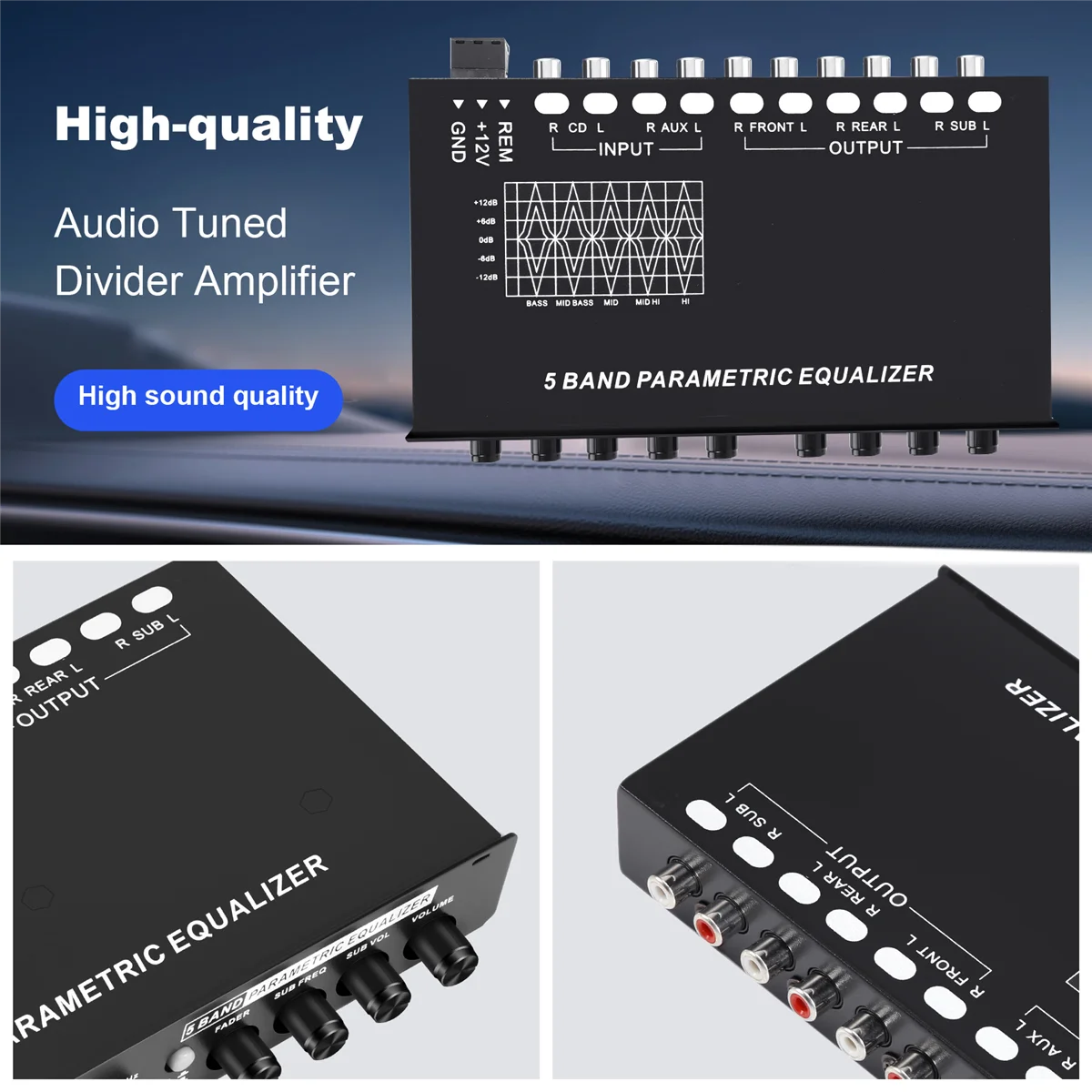 #689F 5-Band Car Audio Equalizer, with CD/AUX Input Select Switch,Black (Black)
#689F 5-Band Car Audio Equalizer, with CD/AUX Input Select Switch,Black (Black)