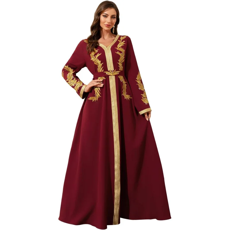 Embroidery Abayas for Women Muslim Moroccan Floral Maxi Kaftan Dress Arabic Islamic Dubai Robe Ramadan Prayer Clothes
Embroidery Abayas for Women Muslim Moroccan Floral Maxi Kaftan Dress Arabic Islamic Dubai Robe Ramadan Prayer Clothes