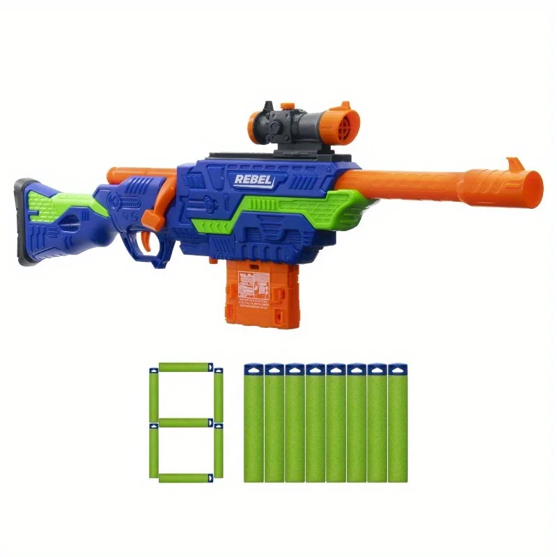 Foam Dart Blaster Set BoltAction ClipFed Design Blaster with 8 AccuBlast Darts Clip Detachable Scope Compatible Blasters Ages 8+
Foam Dart Blaster Set BoltAction ClipFed Design Blaster with 8 AccuBlast Darts Clip Detachable Scope Compatible Blasters Ages 8+