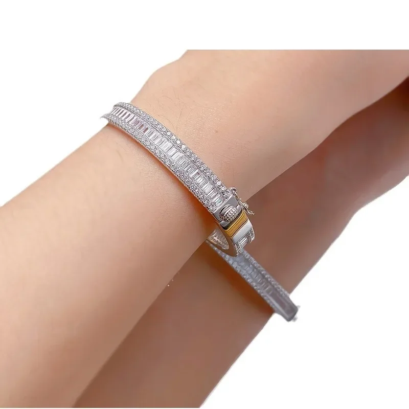 Spring Qiaoer 18K Gold Plated Full Square Lab White Sapphire Gemstone New In Bracelets Bangles Fine Jewelry For Women Gifts
Spring Qiaoer 18K Gold Plated Full Square Lab White Sapphire Gemstone New In Bracelets Bangles Fine Jewelry For Women Gifts