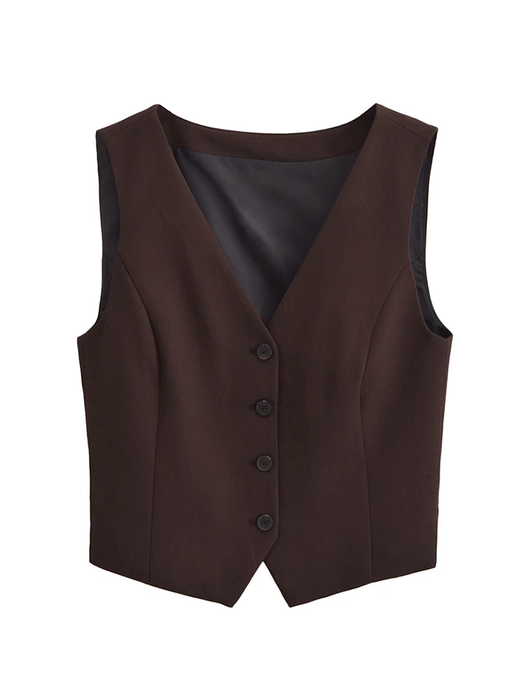 Sleeveless V-neck Vest for Women, Side Split Vest, Fashionable Clothing, New, 2024
Sleeveless V-neck Vest for Women, Side Split Vest, Fashionable Clothing, New, 2024