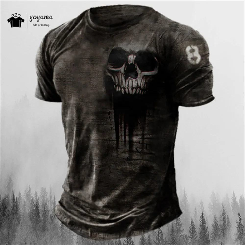 Men's T-Shirt Retro 3D Horror Skull Print Short Sleeve T-Shirt Hip Hop Party Streetwear Summer Men's Oversized Casual Clothing
Men's T-Shirt Retro 3D Horror Skull Print Short Sleeve T-Shirt Hip Hop Party Streetwear Summer Men's Oversized Casual Clothing