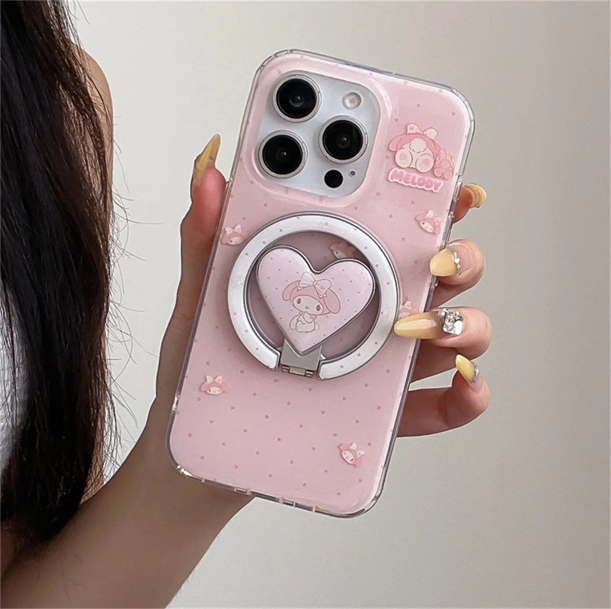 Korean Cute Pink Love Melody Magnetic Phone Case For iPhone 17 16 Pro 14 15 Pro Max Cover with Holder For Magsafe Cases
Korean Cute Pink Love Melody Magnetic Phone Case For iPhone 17 16 Pro 14 15 Pro Max Cover with Holder For Magsafe Cases