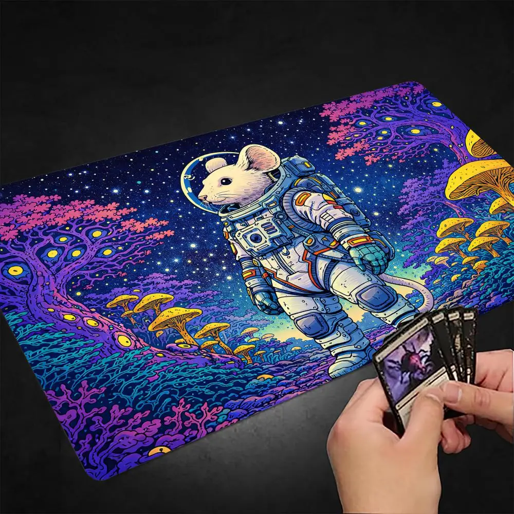 Alien Secret Realm MTG Playmat Magic Card Mat with Stitched Edge Non-Slip Durable Tabletop playmat Board Game Mat for TCG