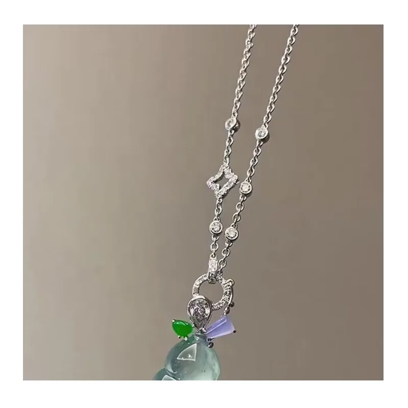 Universal White Gold Universal Chain Necklace Jade Pendant Jade Pendant Button Head with Chain Diamond Chain Zixue Chain
Universal White Gold Universal Chain Necklace Jade Pendant Jade Pendant Button Head with Chain Diamond Chain Zixue Chain