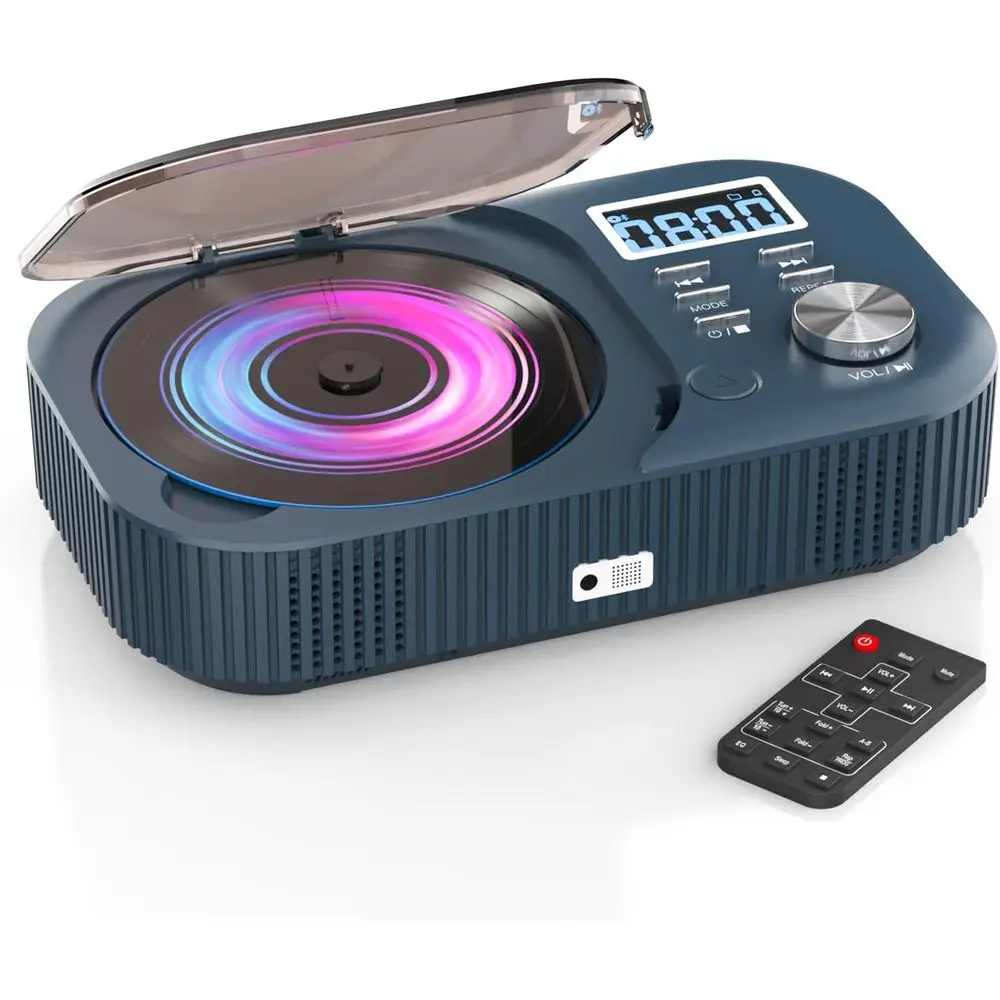 Портативный CD-плеер с Bluetooth, двумя стереодинамиками, поддержкой FM-радио/USB/AUX, пультом дистанционного управления, перезаряжаемой батареей 4000 мАч
Портативный CD-плеер с Bluetooth, двумя стереодинамиками, поддержкой FM-радио/USB/AUX, пультом дистанционного управления, перезаряжаемой батареей 4000 мАч