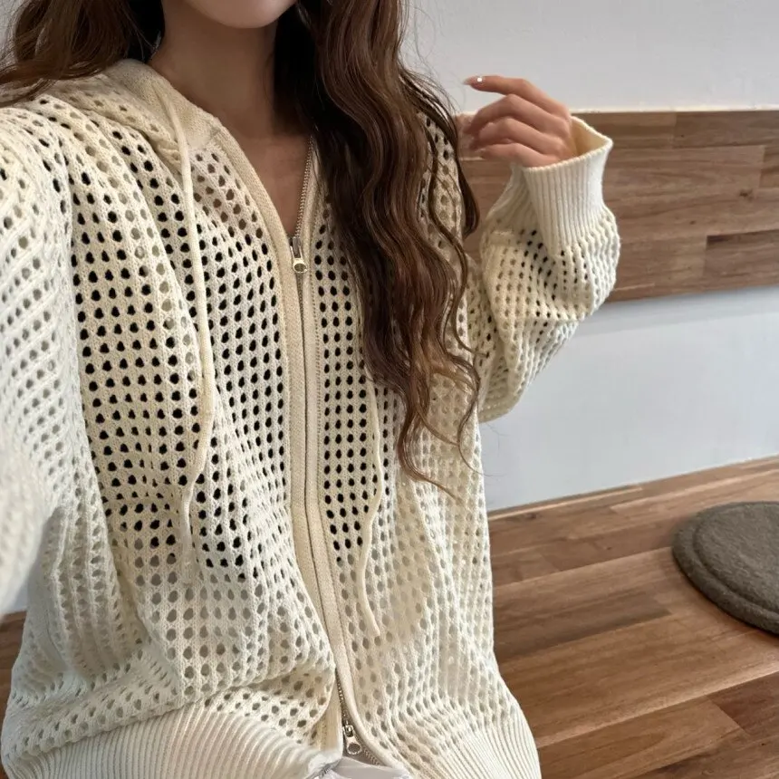 AOSSVIAO Women's Tops Hollow Out Hooded Knit Cardigan Thin Loose Lazy Style Sun Protection Outerwear
AOSSVIAO Women's Tops Hollow Out Hooded Knit Cardigan Thin Loose Lazy Style Sun Protection Outerwear