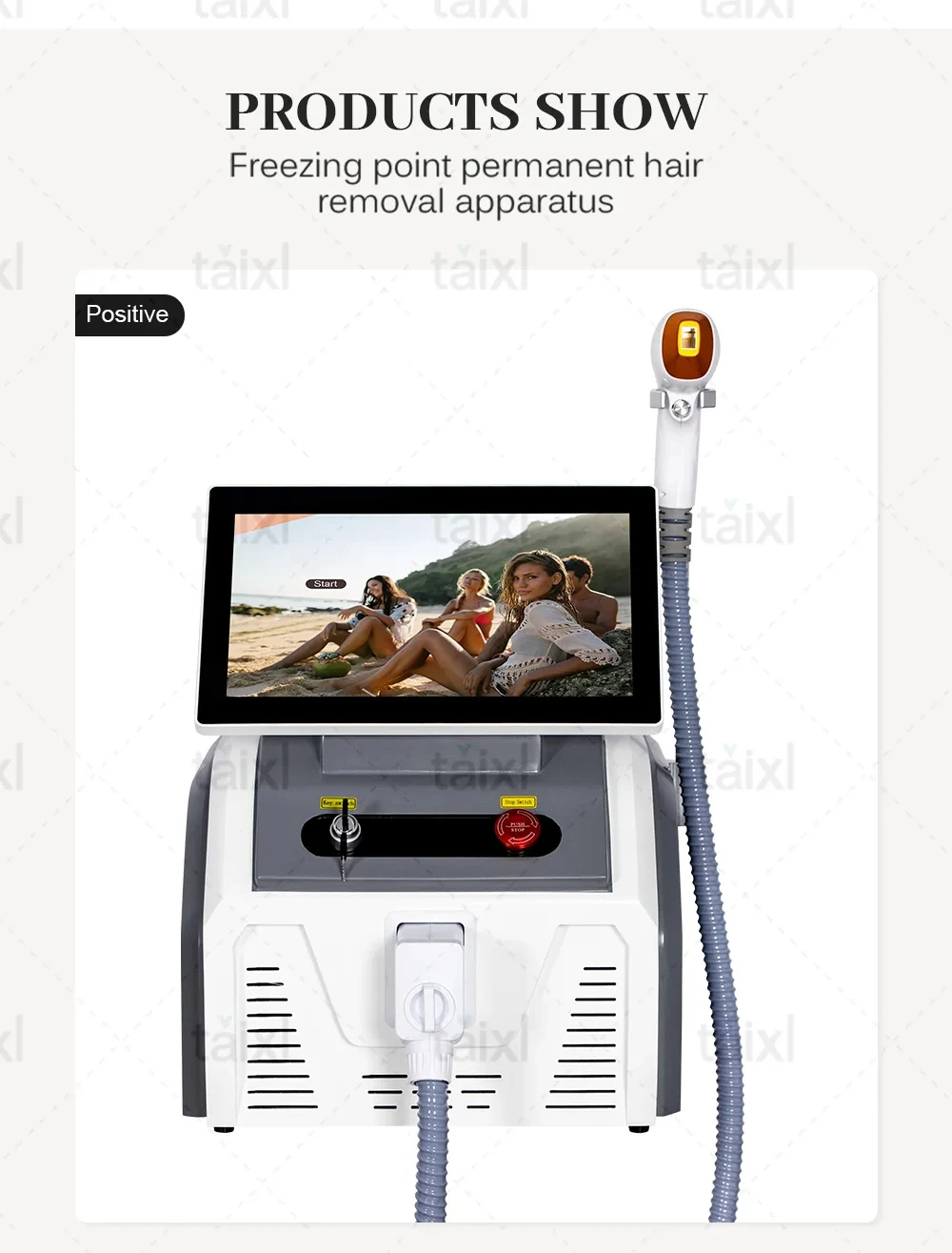 Новое устройство для лазерной эпиляции с большим серовато-белым экраном, высокой мощности и постоянной безболезненной эпиляцией 4. 
Новое устройство для лазерной эпиляции с большим серовато-белым экраном, высокой мощности и постоянной безболезненной эпиляцией 4.