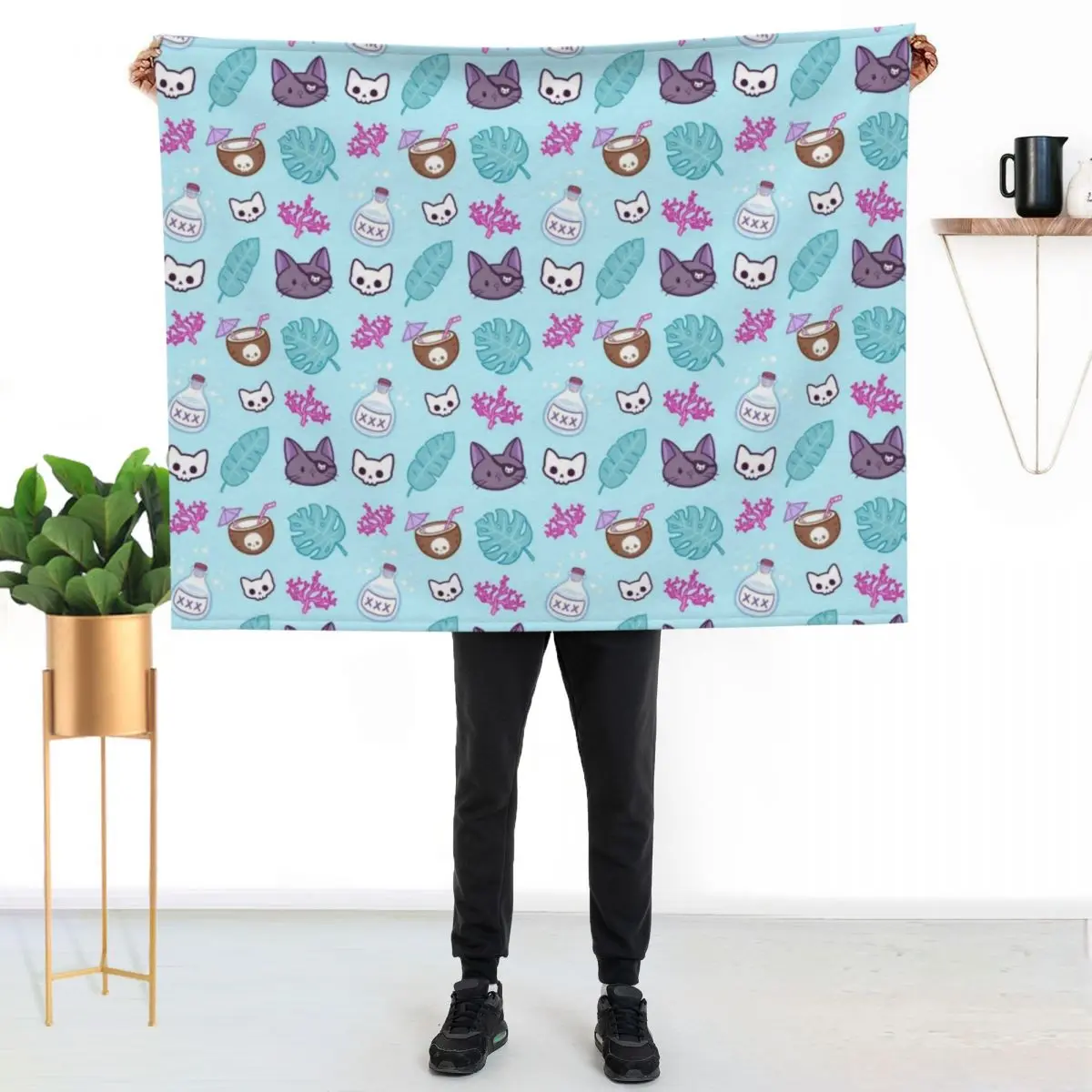 Pirate Cat // Turquoise | Nikury Throw Blanket Elegant Warm Throw Blanket for Hotel Home
Pirate Cat // Turquoise | Nikury Throw Blanket Elegant Warm Throw Blanket for Hotel Home