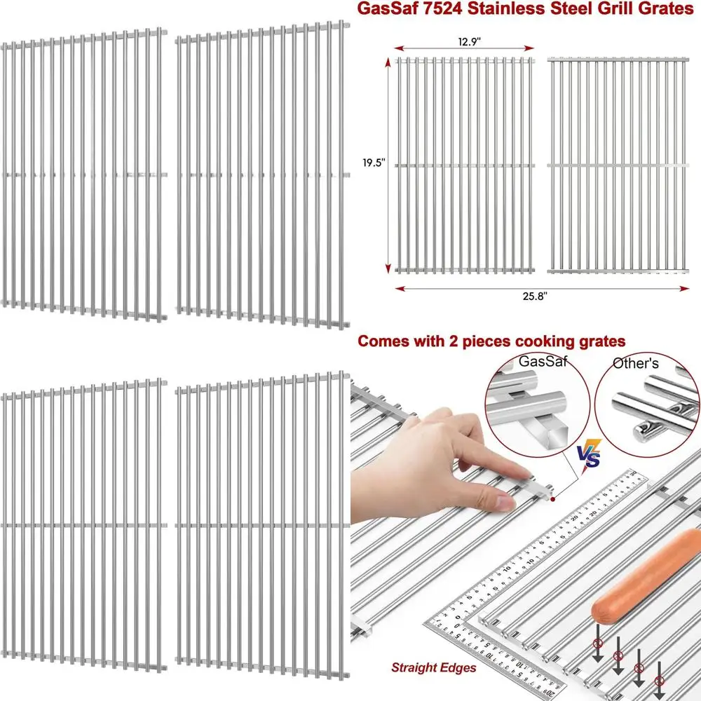 19.5 Inch Stainless Steel Replacement Grill Grates for Genesis 300, E310-E330, S310-S330 (2007-2016), and Pit Boss PB700 Series
19.5 Inch Stainless Steel Replacement Grill Grates for Genesis 300, E310-E330, S310-S330 (2007-2016), and Pit Boss PB700 Series
