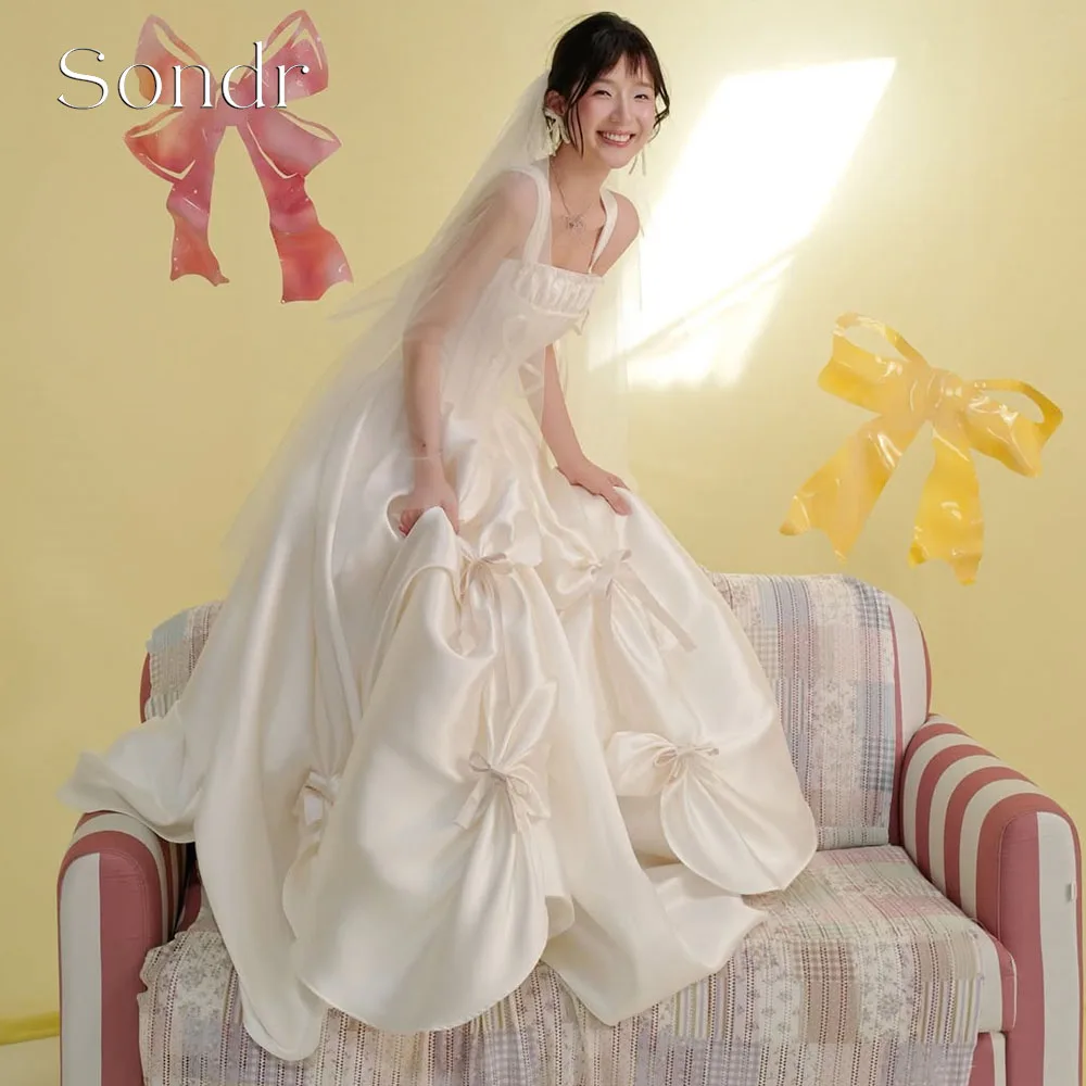 Sondr Customized Princess A Line Korean Wedding Dress Sleeveless Satin Bride's Dresses Back Corset Floor Length Prom Gown
Sondr Customized Princess A Line Korean Wedding Dress Sleeveless Satin Bride's Dresses Back Corset Floor Length Prom Gown