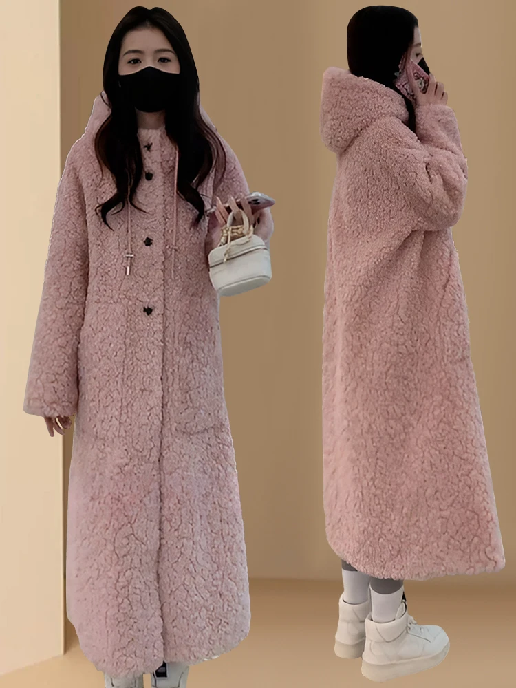 Ladies Long Over-Knee Fur Coat Winter Lazy Style New Design Fashionable Knee-Length Cotton Jacket Trendy Hooded Outerwear
Ladies Long Over-Knee Fur Coat Winter Lazy Style New Design Fashionable Knee-Length Cotton Jacket Trendy Hooded Outerwear