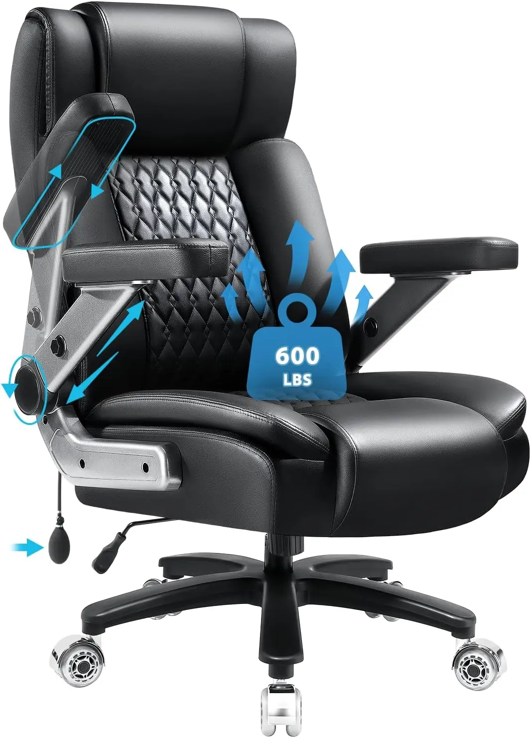Big and Tall Office Chair 600lbs with 5D Flip Arms, Heavy Duty Executive Leather Office Chairs, Dual Rubber Wheel
Big and Tall Office Chair 600lbs with 5D Flip Arms, Heavy Duty Executive Leather Office Chairs, Dual Rubber Wheel