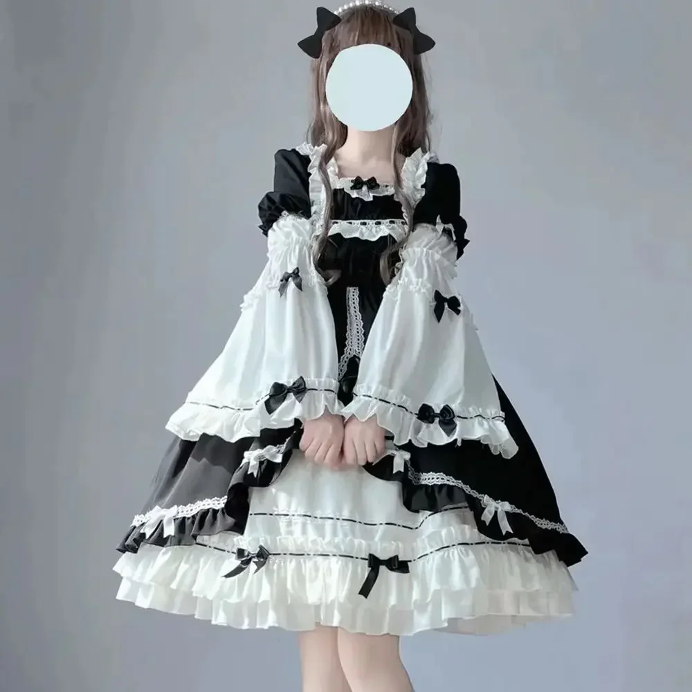 Plus Size 4XL 140KG Autumn Lolita Dress for Women Detachable Sleeve VIntage Sweet Butterfly Party Evening Holiday Vestido
Plus Size 4XL 140KG Autumn Lolita Dress for Women Detachable Sleeve VIntage Sweet Butterfly Party Evening Holiday Vestido