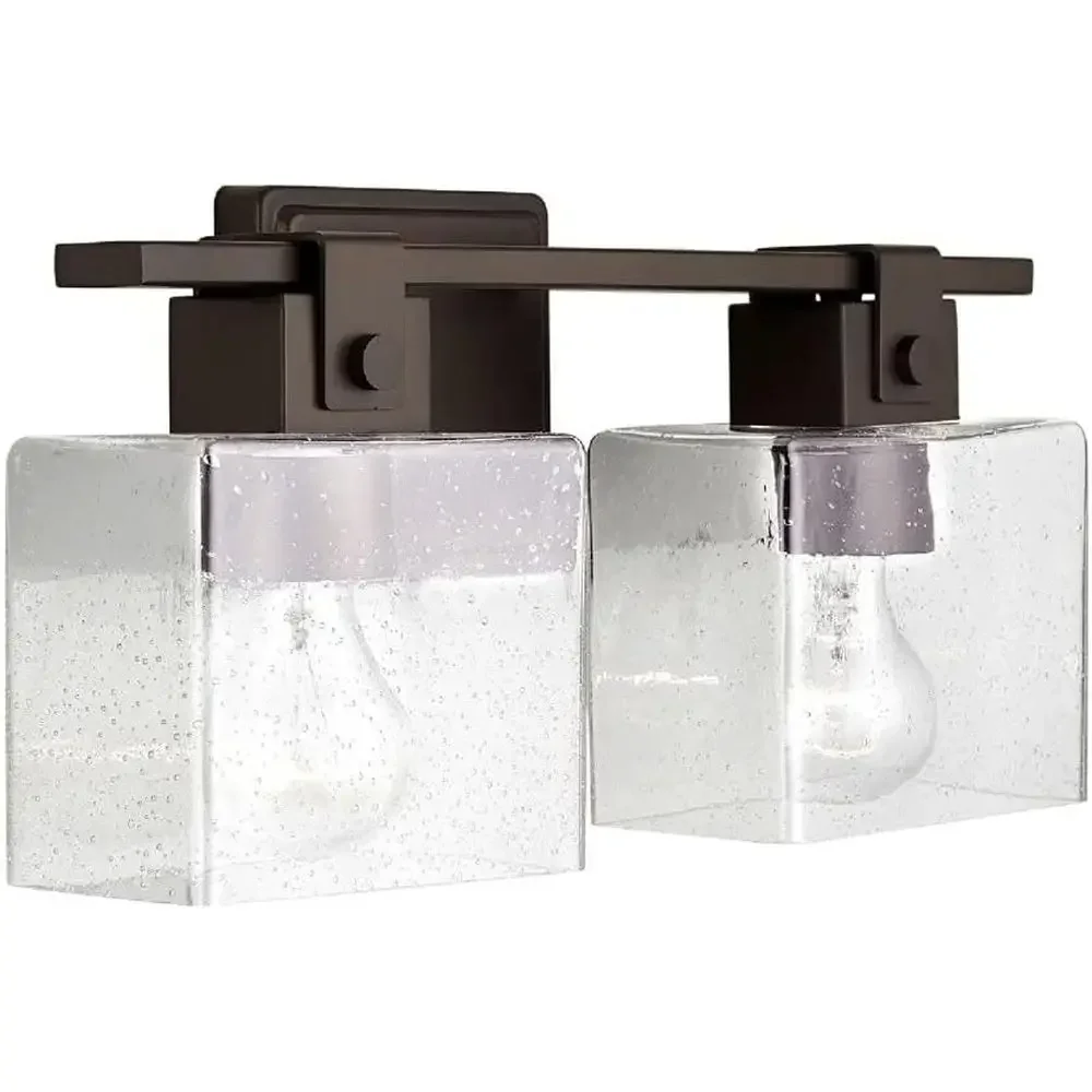 139124OR-498 Graham Unique Recular Clear Seeded Glass Bath Vanity Wall Mount, 2-Light 200 Total Watts, 8" H x 16" W, Oil Rubbed
139124OR-498 Graham Unique Recular Clear Seeded Glass Bath Vanity Wall Mount, 2-Light 200 Total Watts, 8" H x 16" W, Oil Rubbed