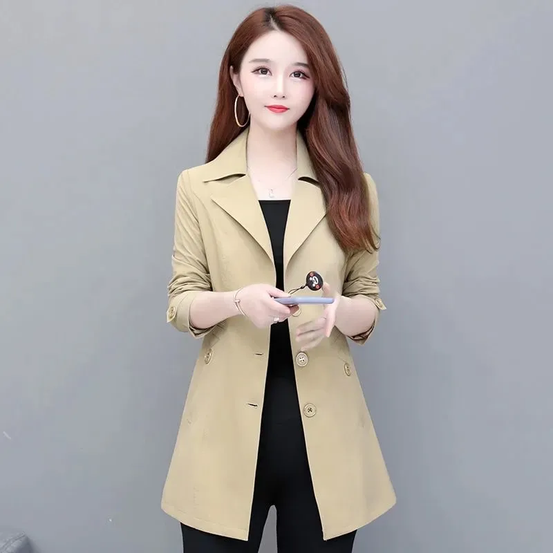 Suit Collar Trench Coats Slim Spring Jakcets 2022 New Autumn Women's Windbreaker Temperament Chic Office Coat Ladies Outerwear
Suit Collar Trench Coats Slim Spring Jakcets 2022 New Autumn Women's Windbreaker Temperament Chic Office Coat Ladies Outerwear