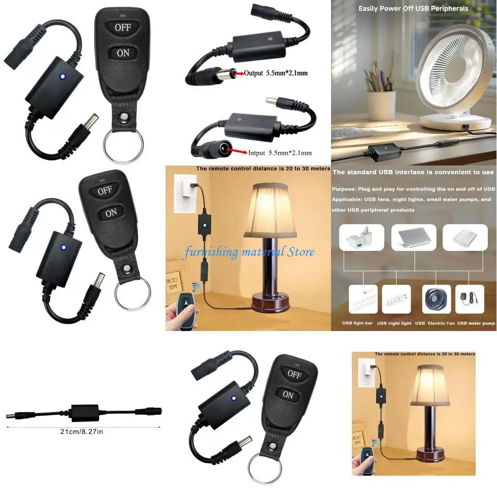 Y5GD Convenient LED Light Strips Remote Switches Remote Control Light Switches Relays Receiver Module Reading Lamp Switches