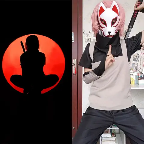 Ninja Japanese Anime Cosplay Anbu Itachi Uniform Halloween Costumes For Men ACGN Fan Party Festival Performance Clothing