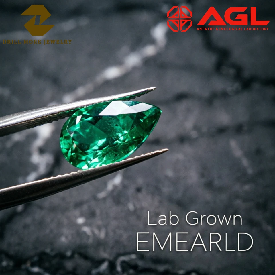 Lab Grown Columbia Emerald Pear Shape Hydrothermal Green Gemstone for Jewelry Making Material Selectable AGL
Lab Grown Columbia Emerald Pear Shape Hydrothermal Green Gemstone for Jewelry Making Material Selectable AGL
