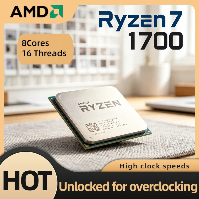 AMD Ryzen 7 1700 8 Core 16 Thread 3.0GHz Up to 3.7GHz AM4 14nm 16M L3 Cache 65W Tray CPU for Gaming PC Fast
AMD Ryzen 7 1700 8 Core 16 Thread 3.0GHz Up to 3.7GHz AM4 14nm 16M L3 Cache 65W Tray CPU for Gaming PC Fast
