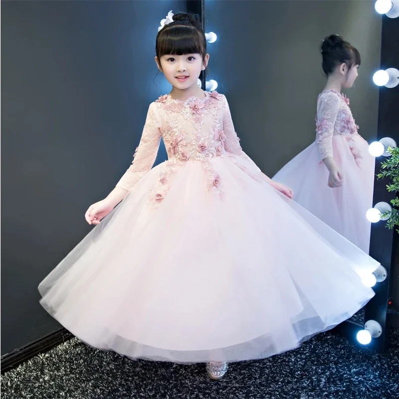 2024 Long Sleeve Flower Girls Dresses For Wedding Pink Lace Girl Formal Birthday Party Dress Princess Gown Kids Autumn Vestido
2024 Long Sleeve Flower Girls Dresses For Wedding Pink Lace Girl Formal Birthday Party Dress Princess Gown Kids Autumn Vestido