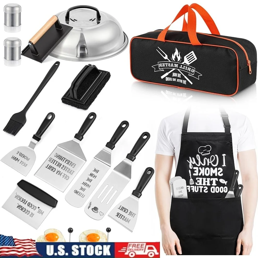 Grilling Gifts Dad Father's Day Flat Top Grill Accessories Enlarged Spatula BBQ Apron Carry Bag Ideal Dad Gifts from Daughter
Grilling Gifts Dad Father's Day Flat Top Grill Accessories Enlarged Spatula BBQ Apron Carry Bag Ideal Dad Gifts from Daughter